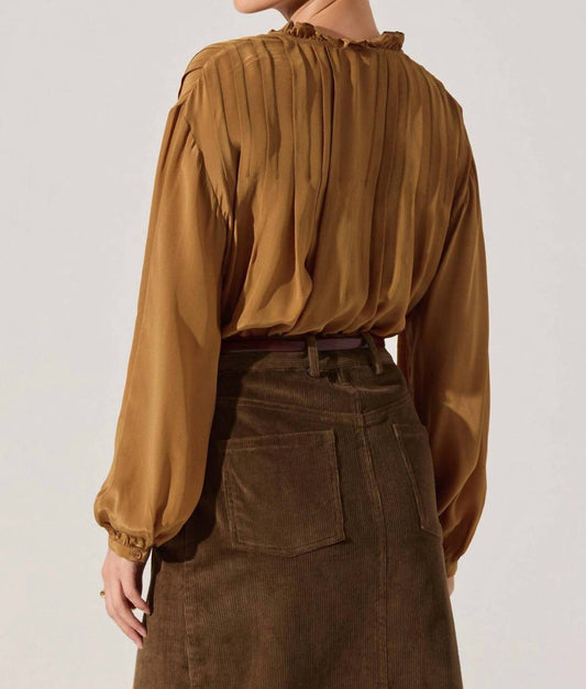 Astr - Ashton Pleated Ruffle Trim Top