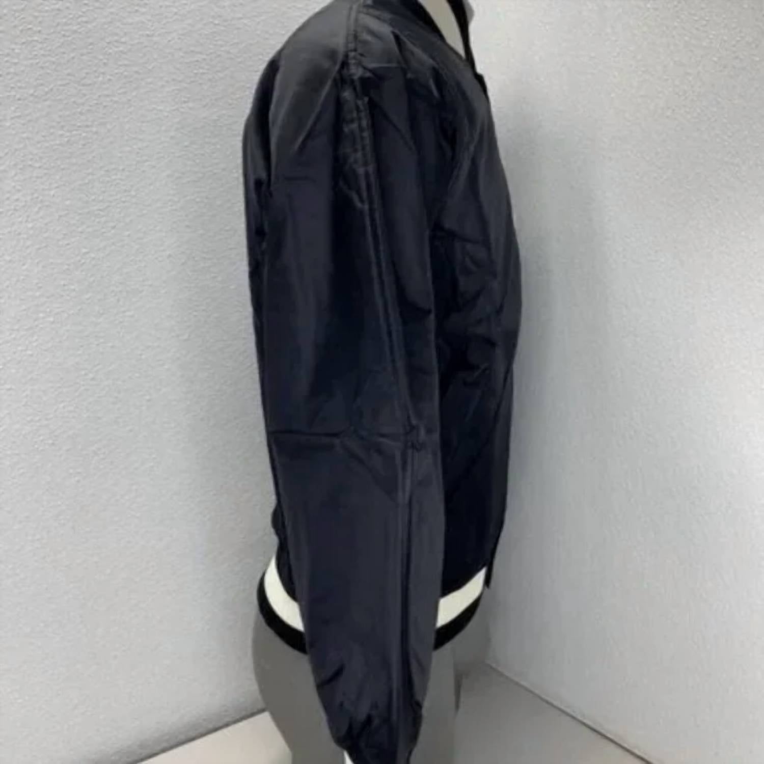 AlphaStyle Men's Barren Primary Full Snap Varsity Jacket in black - men's jacket - detail view