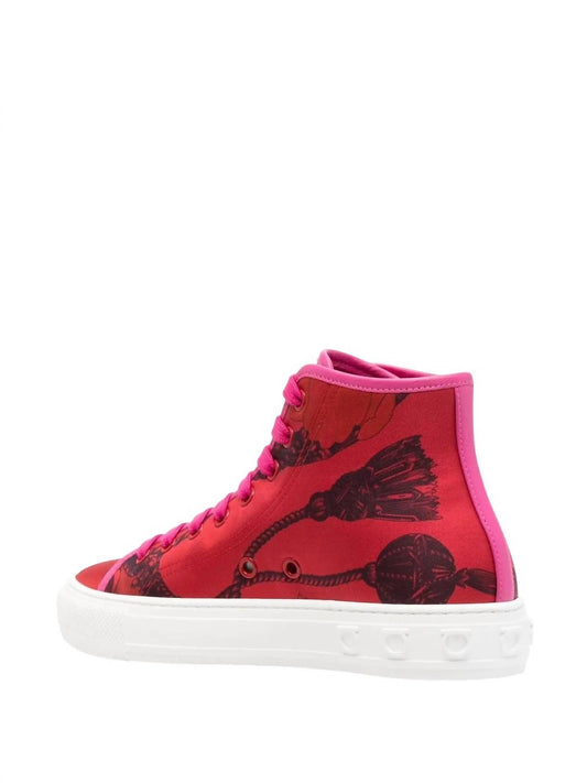 Salvatore Ferragamo - Women's Scarf-print High-top Trainer Sneakers