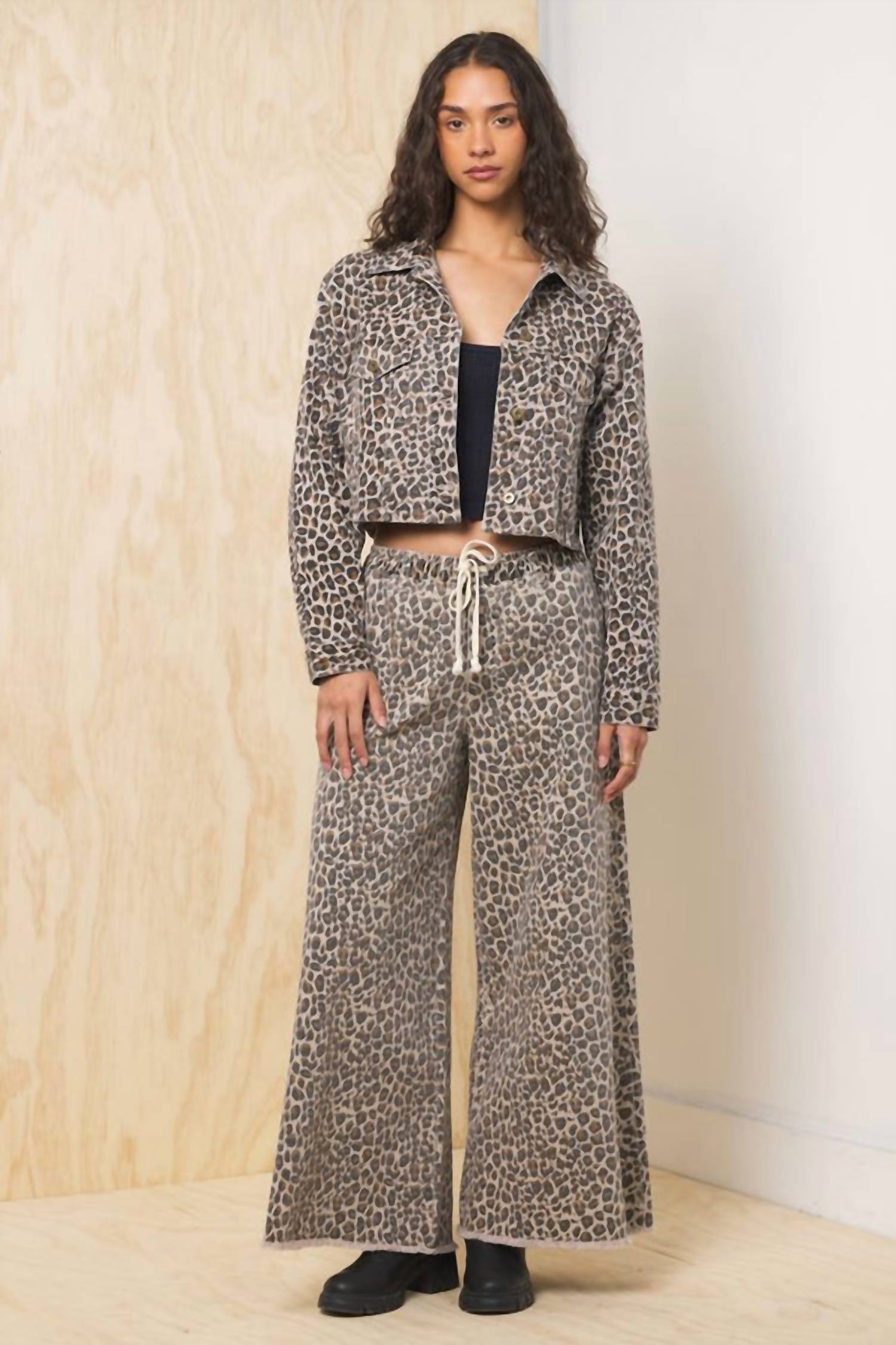 Vintage Havana - Leopard Denim Jacket