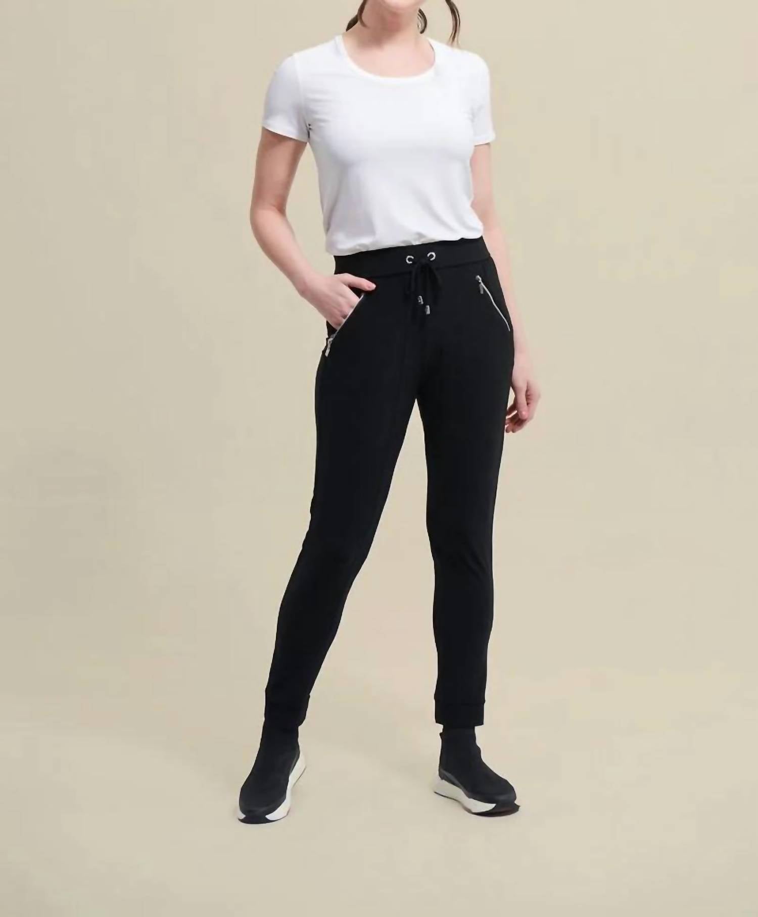 Joseph Ribkoff - Drawstring Pull On Athleisure Jogger Pants