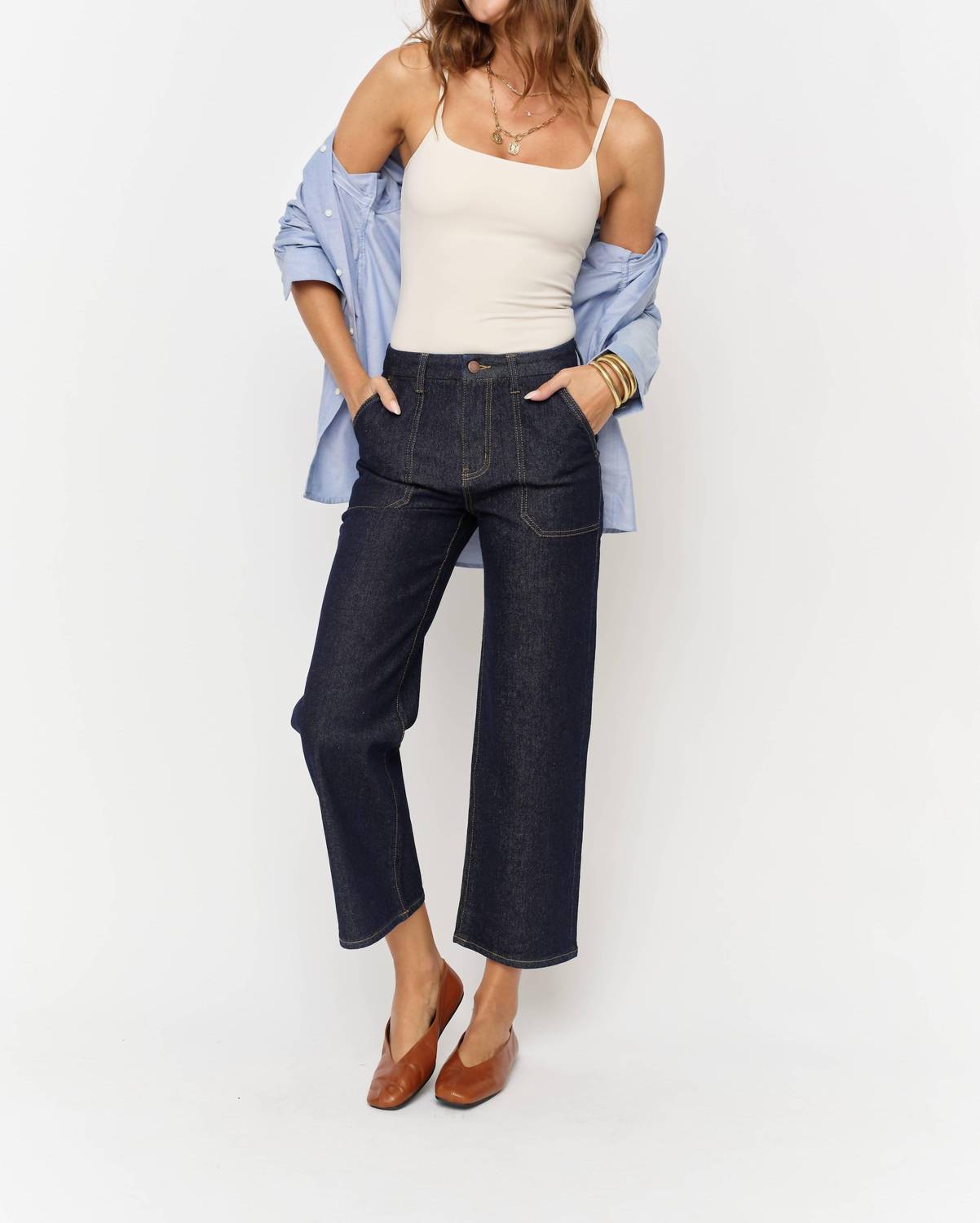Oliver Logan - Aberdeen Carpenter High Rise Wide Leg Jeans
