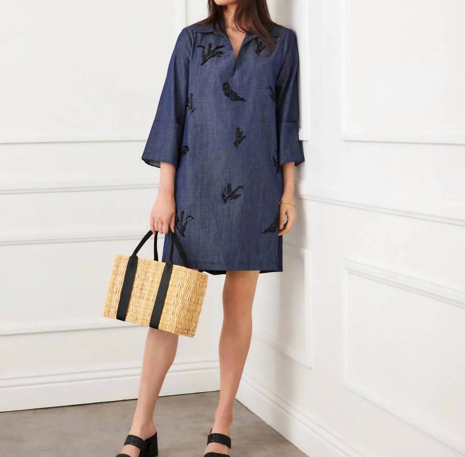 Karen Kane - Embellished Cuffed Sleeve Dress
