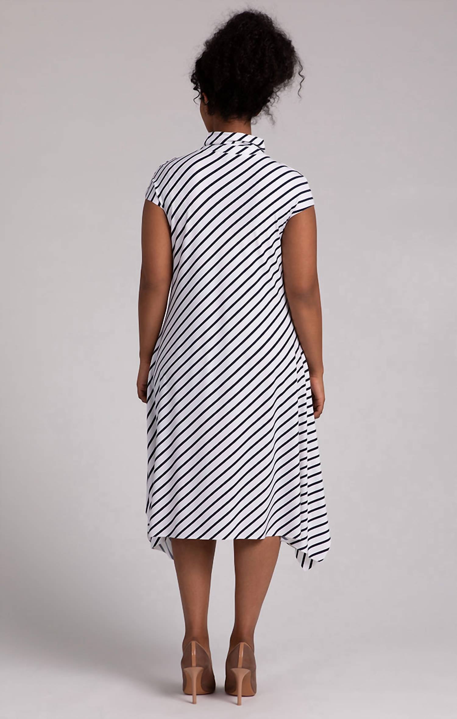Sympli - Flounce Funnel Neck Dress