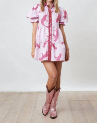 Fantastic Fawn - Feline Femme Poplin Shirt Mini Dress