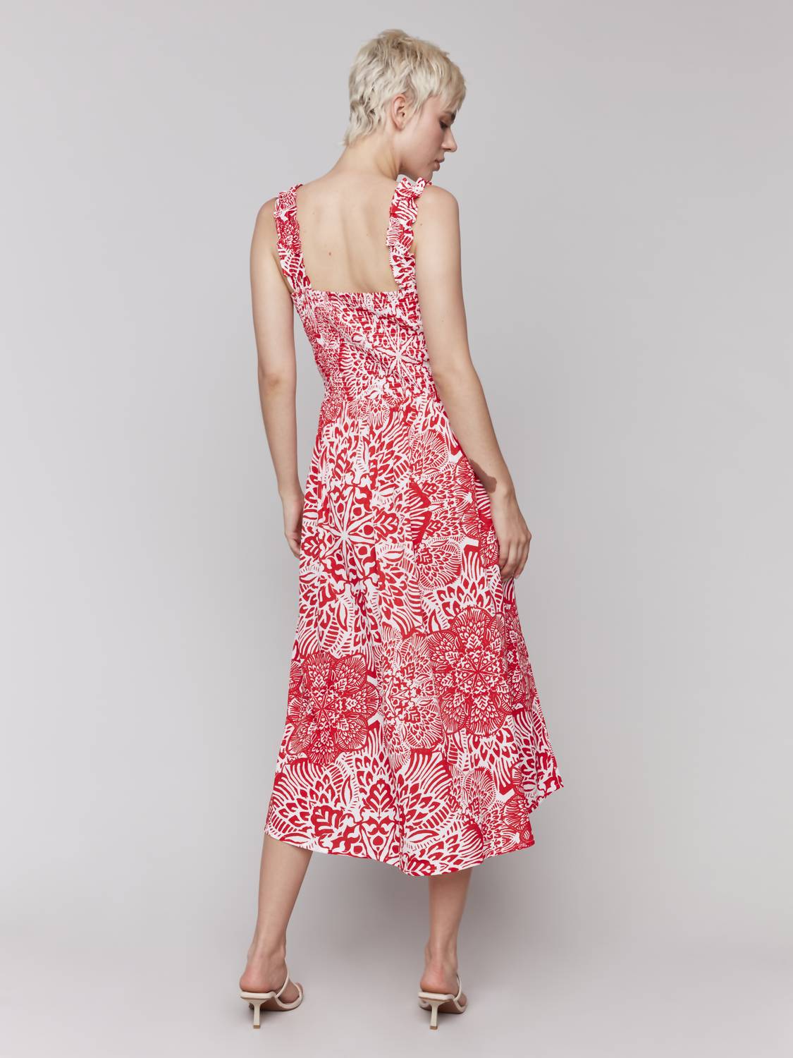 Charlie B - Printed Midi Dress With Shirring Detail