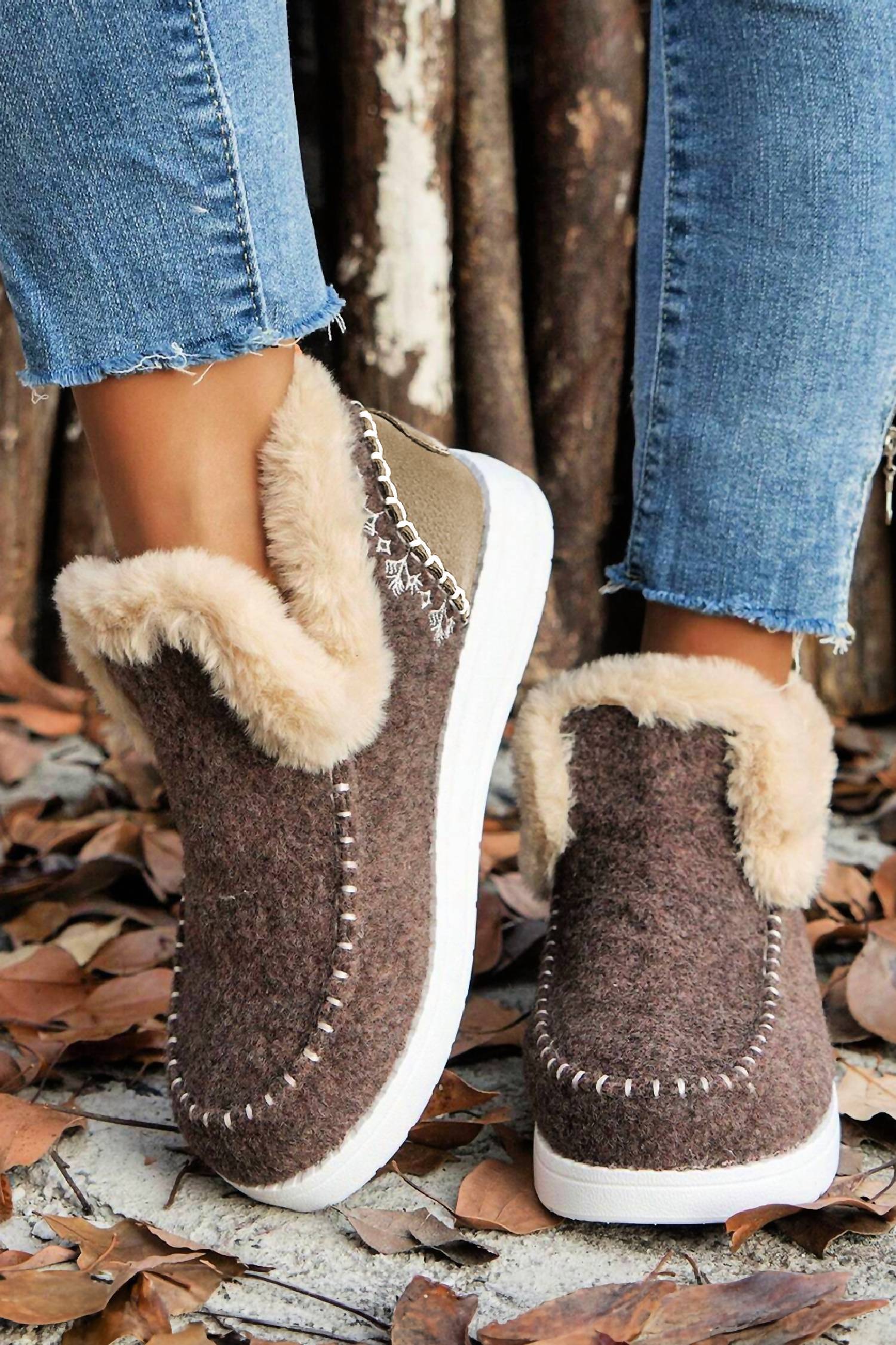 dear lover Ankle Boot Patchwork Slippers in multi - women's shoe - detail view