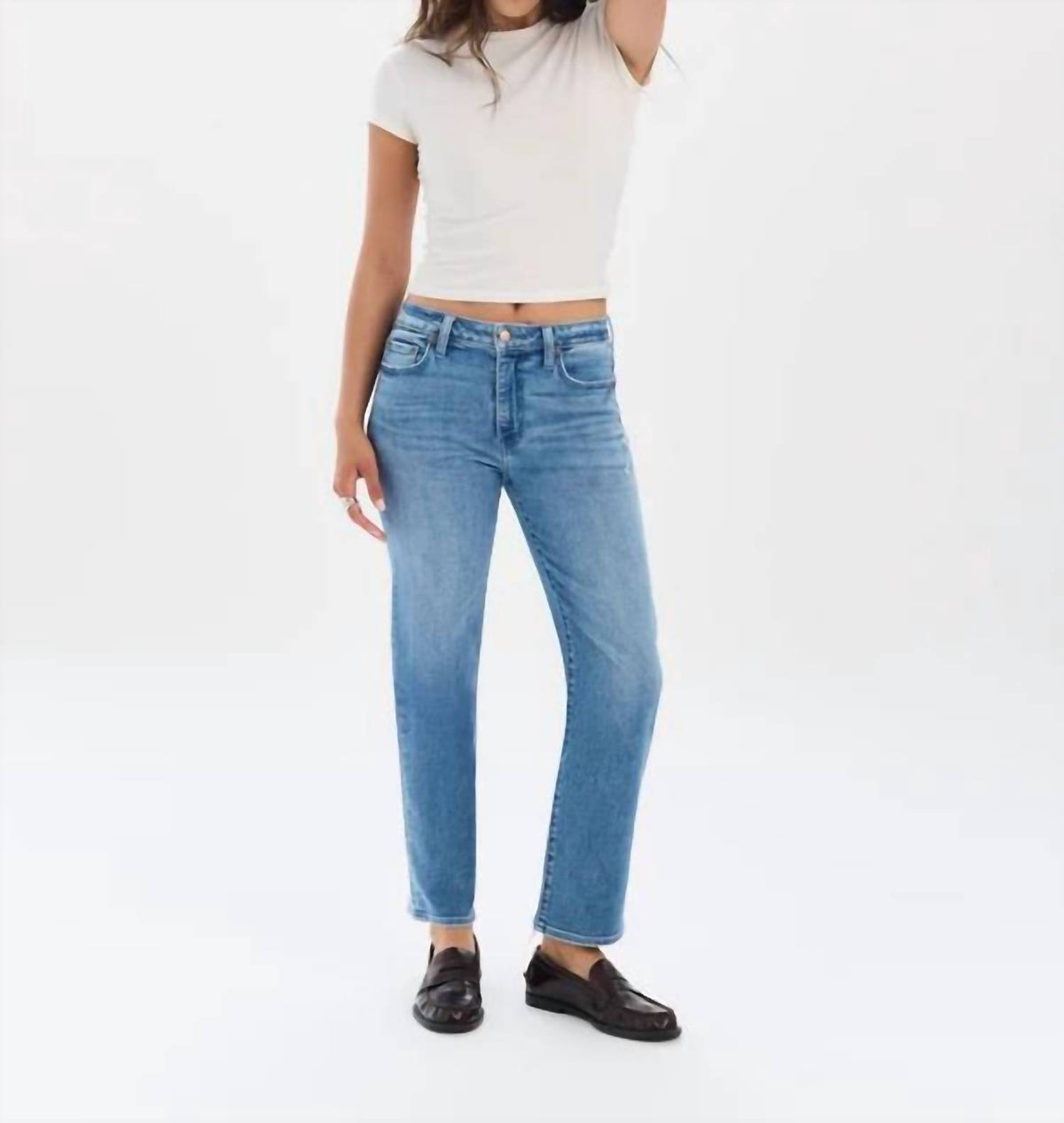 Daze - Rebel Mid Rise Ankle Slim Straight Leg Jeans