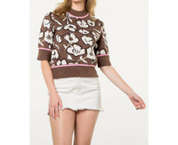 Thml - Rita Flower Knit Short Sleeve Top
