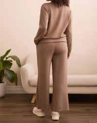 TRIBAL Pull On Pants With Pockets in fossil - women's pants - detail view