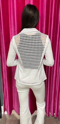 Pete - Blazer With Crochet Back Top