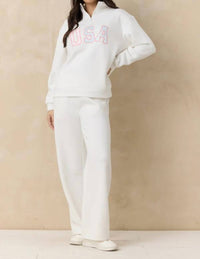 Vintage Havana - USA Fleece Quarter Zip Top