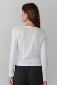 Donni. - Pointelle Long Sleeve Tee