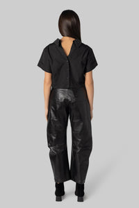 NILI LOTAN Shon Leather Pant in black - women's pants - view 4