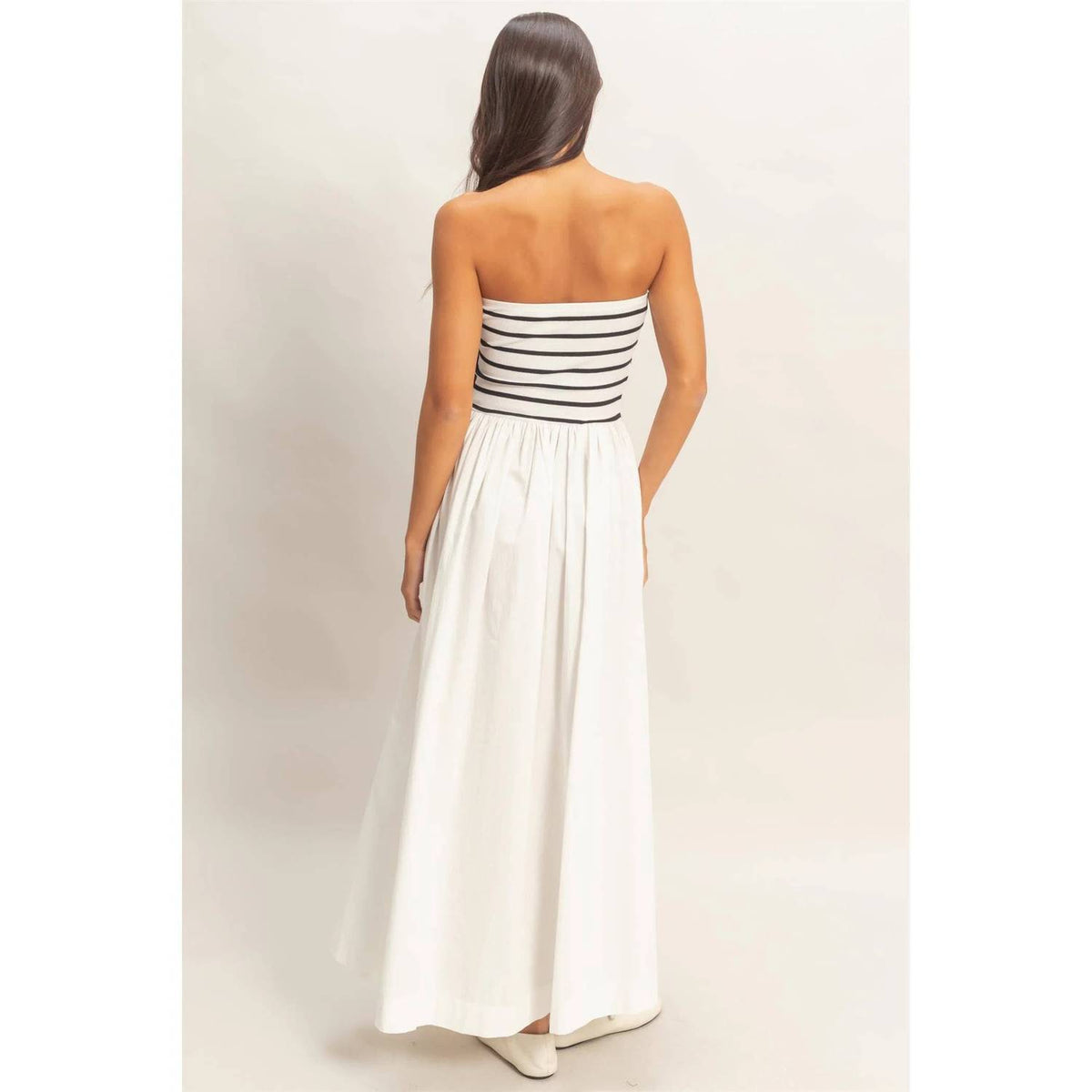 Hyfve - Striped Strapless Flowy Dress