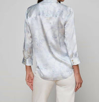 L'Agence Dani Blouse in ivory pale mist blue lace print - women's blouse - view 4