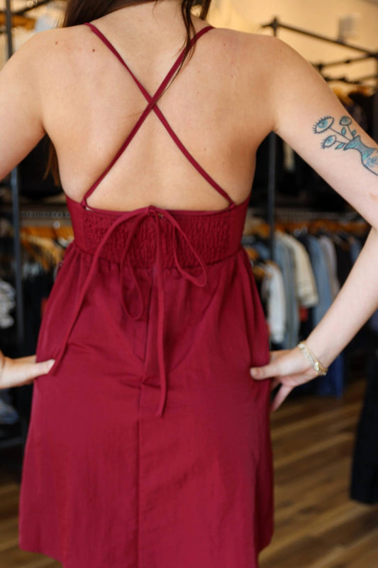 Lulus - Brit Tie Back Mini Dress