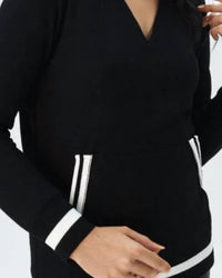 Red Haute - Long Sleeve Stripe Hoodie