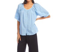 Karen Kane - Short Sleeve Embroidered Peasant Top