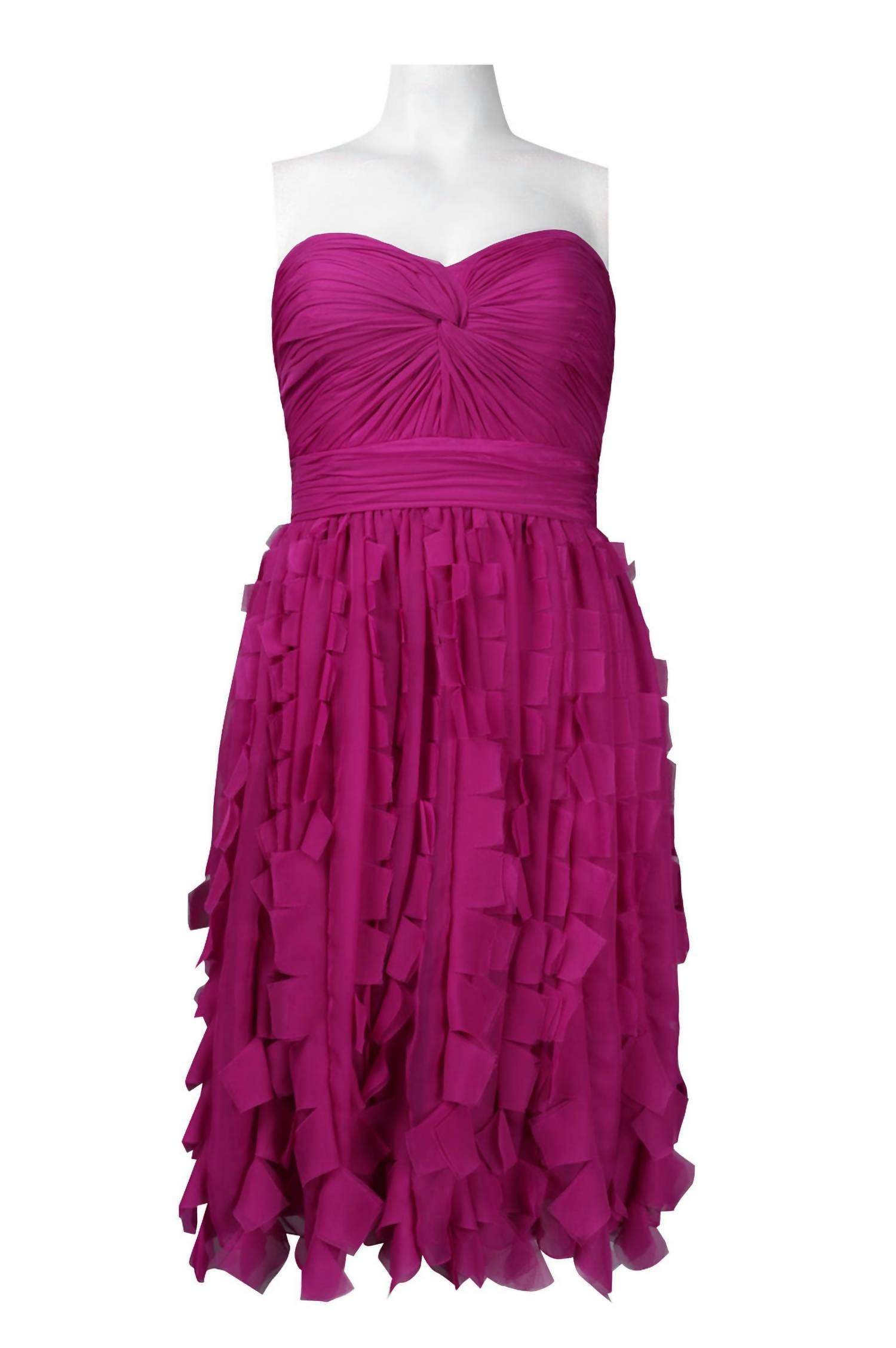 Monique Lhuillier - Women's Strapless Tiered Cut Short Dress
