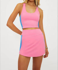 Beach Riot Yara Racerback Crop Top in cosmos colorblock - women's shirt