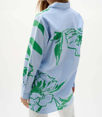 Joseph Ribkoff - Cotton Stripe Floral Print Blouse