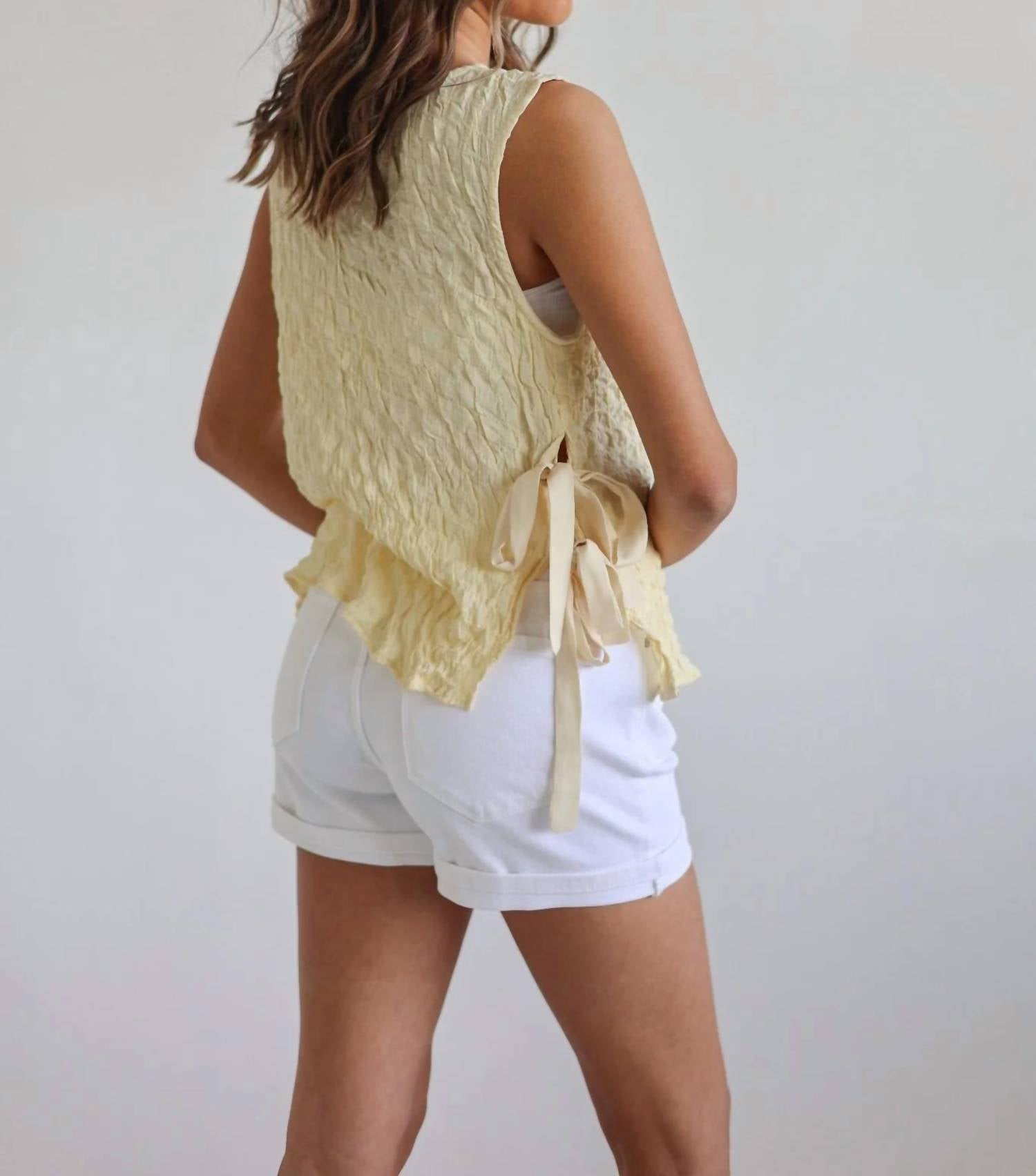 &Merci - Soleil Side-tie Crinkle Tank