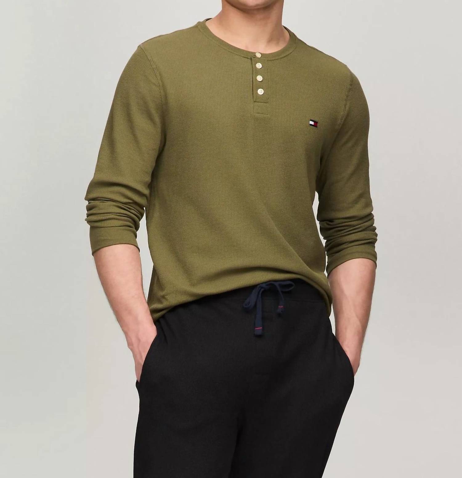 Tommy Hilfiger - Waffle Lounge Long Sleeve Henley Top