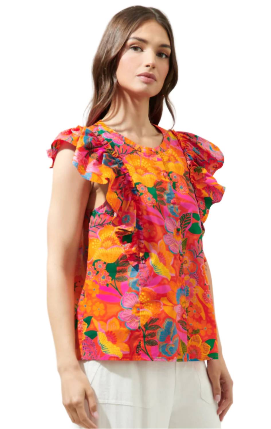 Sugarlips - Idalia Flutter Sleeve Top