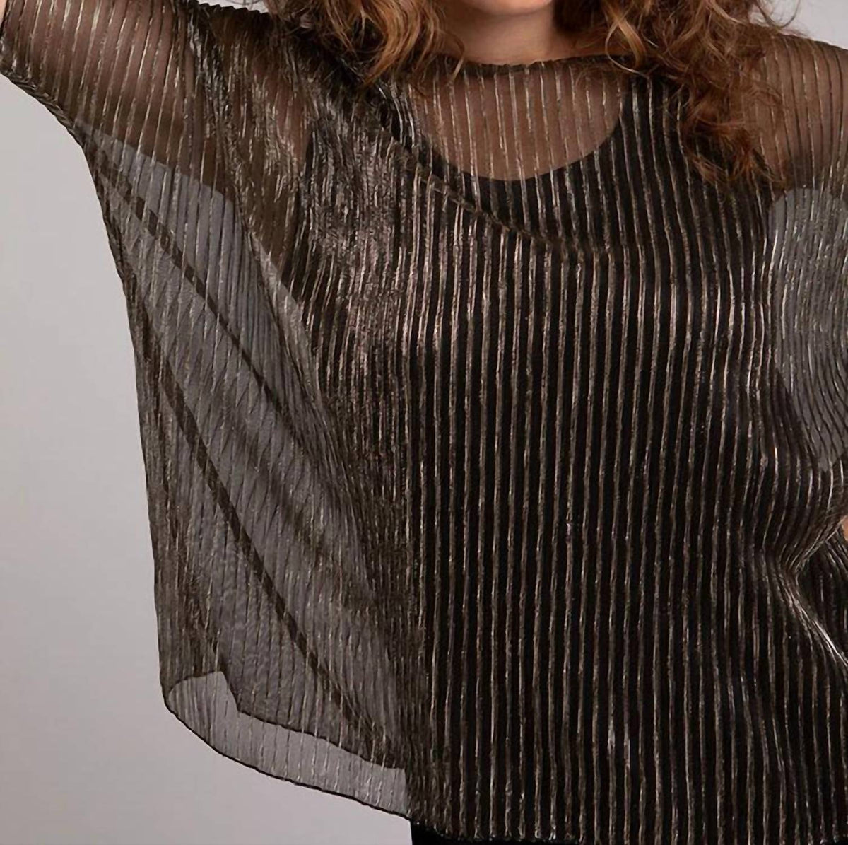 Sympli - Pleated Mesh Nu Clip Top