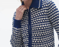 Guest In Residence Women's Kirby Jacket in residence women s kirby jacket in midnight combo - women's jacket - detail view