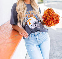 LivyLu Raised on Dolly & Tennessee Thrifted Tee in off black - women's t-shirt - view 4