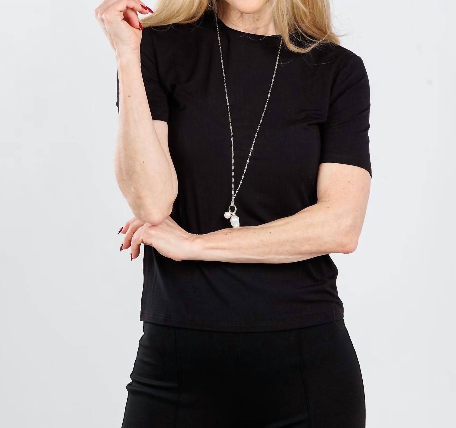 RIPLEY RADER Fitted Short Sleeve T-shirt in black - women's t-shirt - view 4
