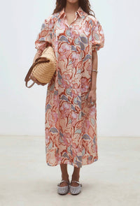 Suncoo - Cadix Floral Maxi Shirt Dress