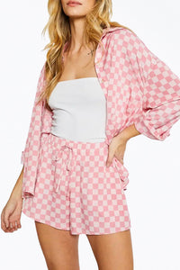Pretty Garbage - OVERSIZED CHECKERED-PRINT WOVEN SHIRT