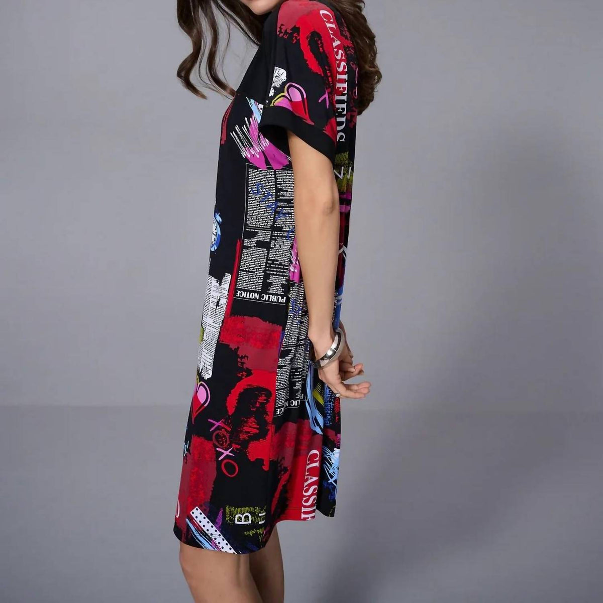Joseph Ribkoff - Word Print Scoop Neck Dress