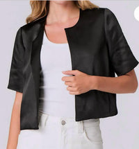 J. Society - Satin Short Sleeve Open Blazer