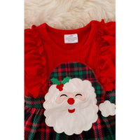 Kidscharm - Girls Santa Baby Plaid Ruffle Onesie