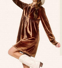 La Miel - Velvet Mini Shirt Dress