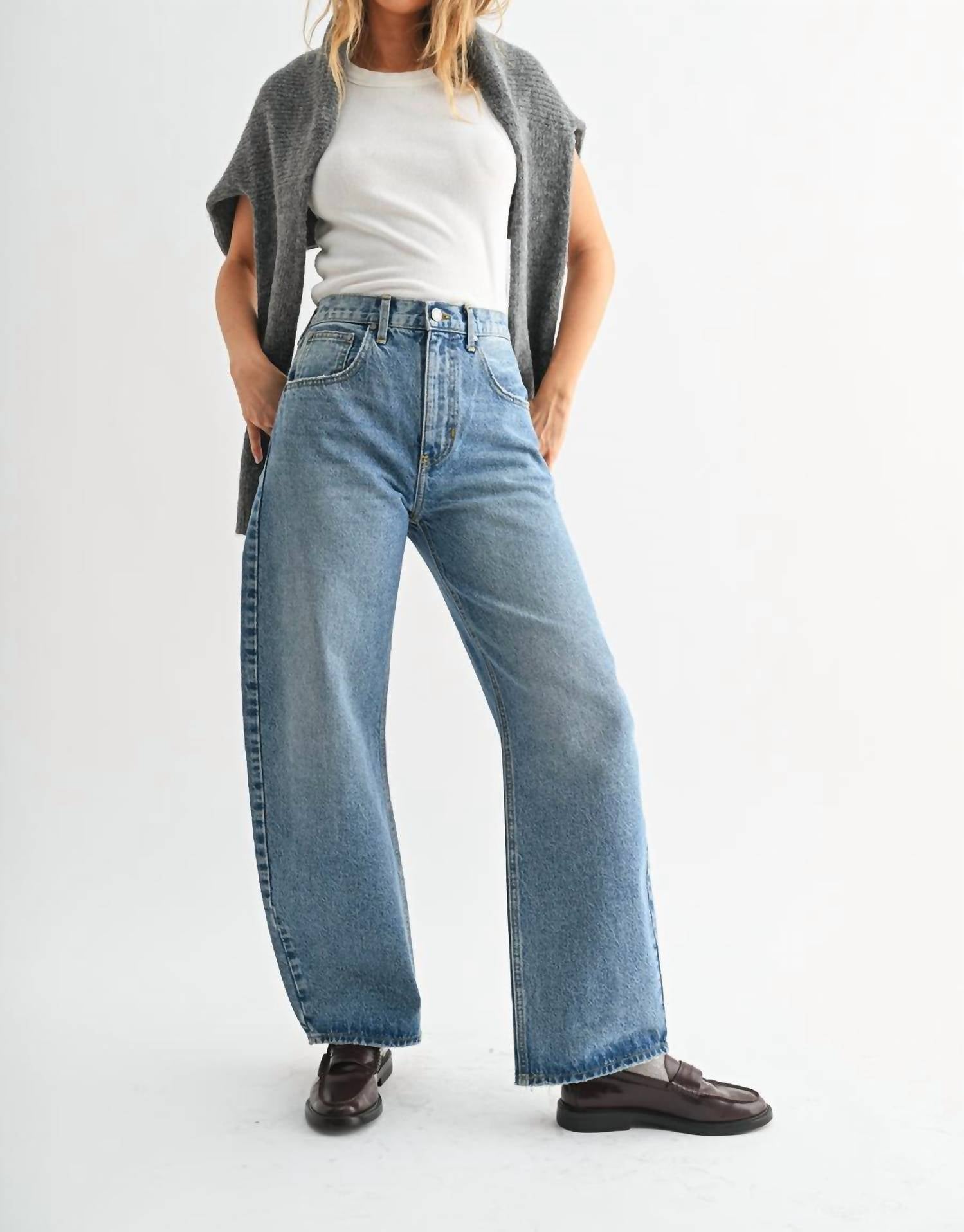 Just Black Denim - Paige High Rise Barrel Jean