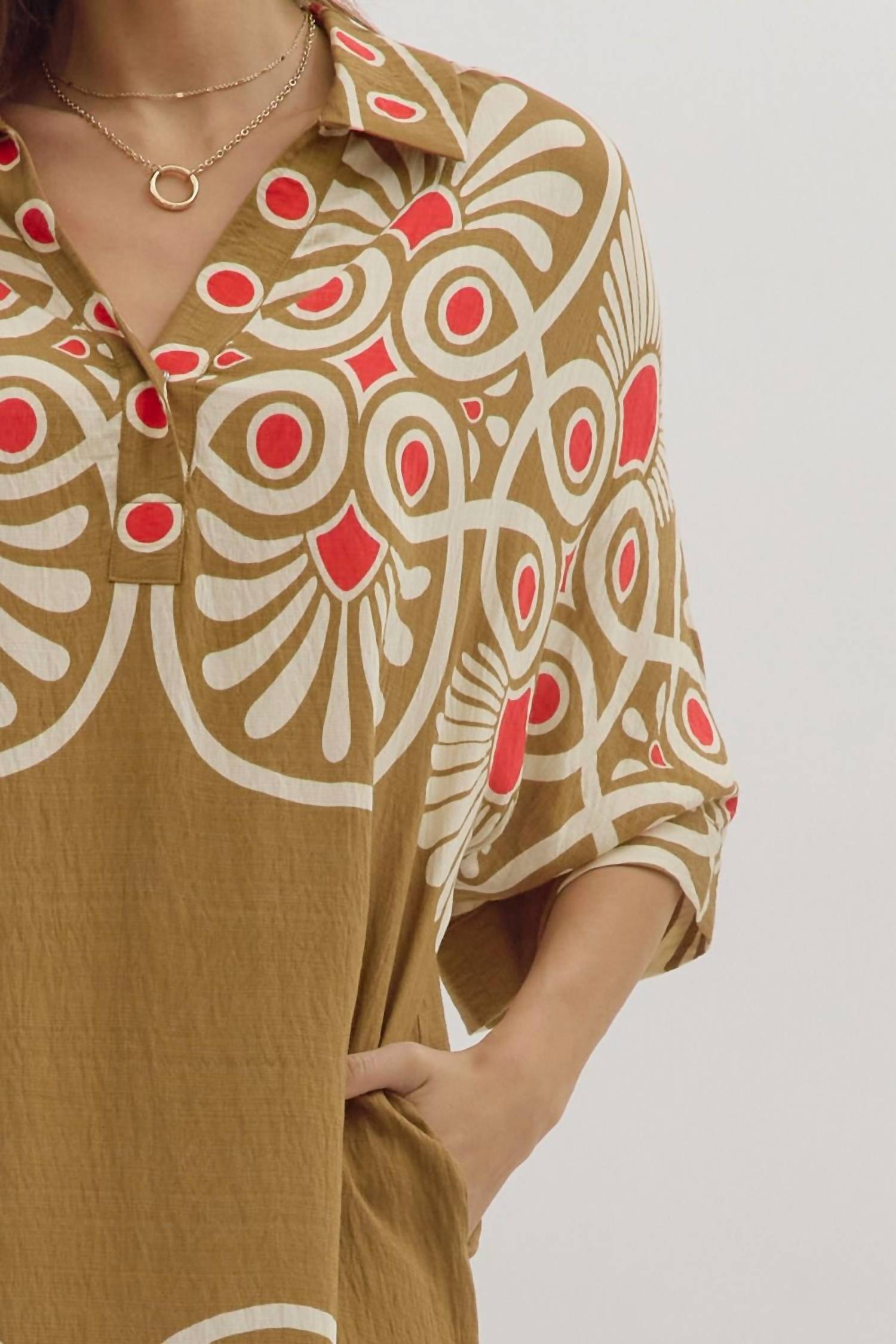 Entro - Sabrina Golden Midi Dress