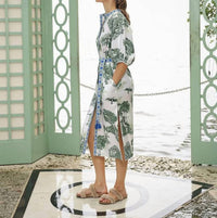 Las Sureñas - Buttoned Placket Belted Tunic