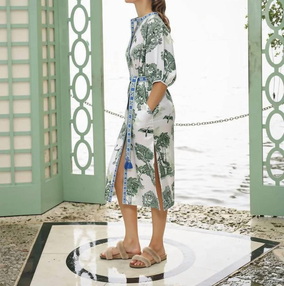Las Sureñas - Buttoned Placket Belted Tunic