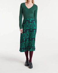 Compania Fantastica Deep V-neck Sweater in green - women's sweater - view 4