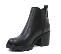 Soda - Women's Origami Lug Sole Mid Heel Ankle Bootie