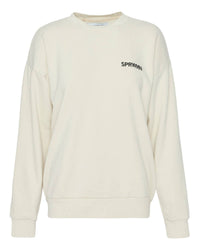SPRWMN Tiny Logo Sweatshirt in vintage white - women's long sleeve top - view 5