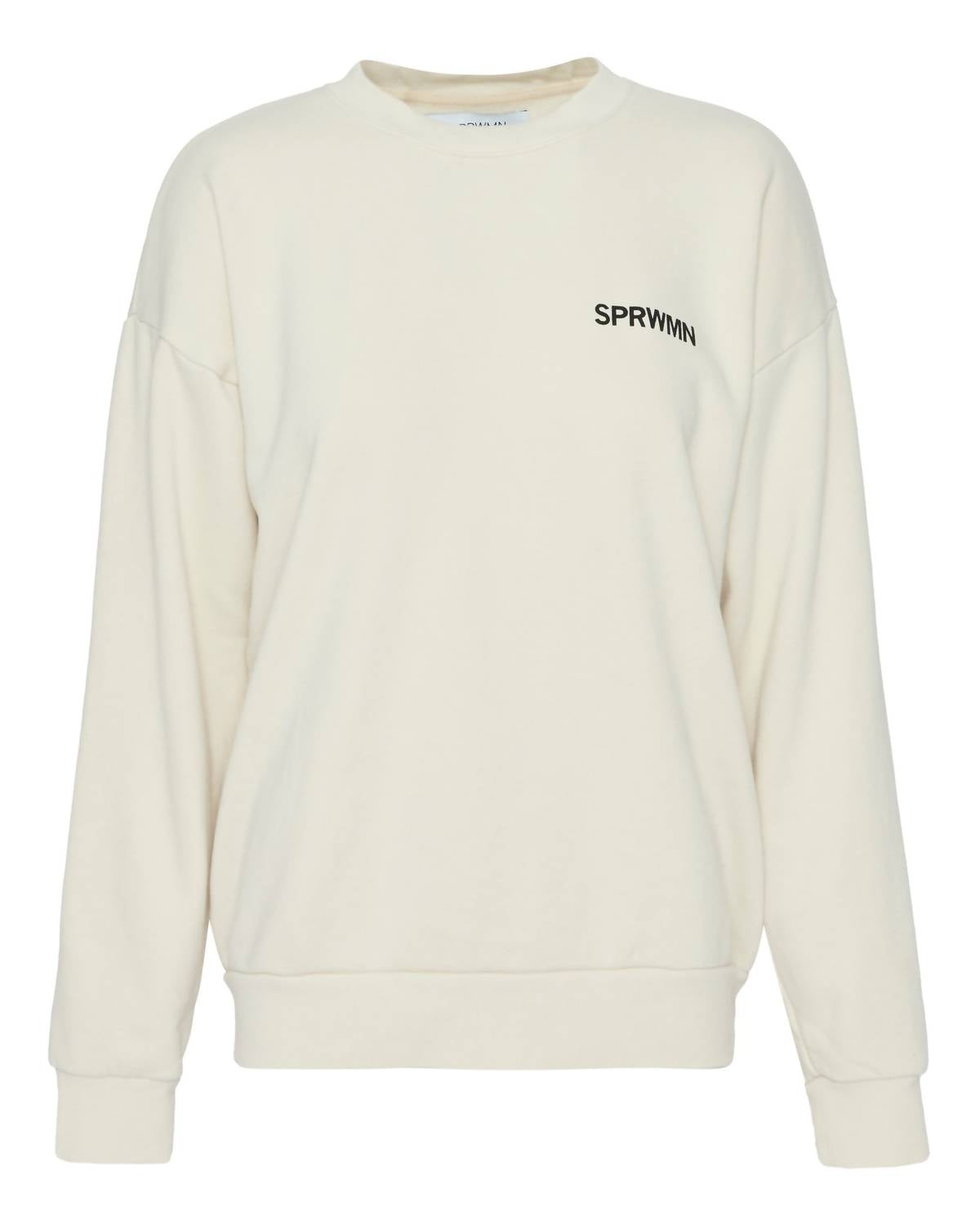 SPRWMN Tiny Logo Sweatshirt in vintage white - women's long sleeve top - view 5
