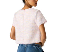 STEVE MADDEN Addie Top in blush plaid - women's blouse - alternate view