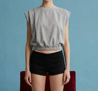 Heyson - Padded Shoulder Crop Top