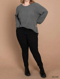Cotton Bleu - Curvy Long Sleeve Tshirt